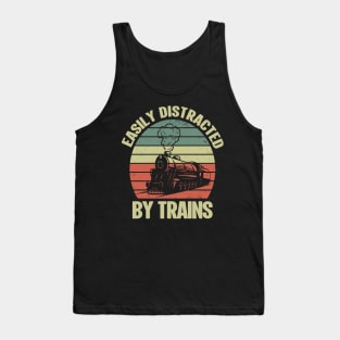 Easily Distracted By Trains Tank Top